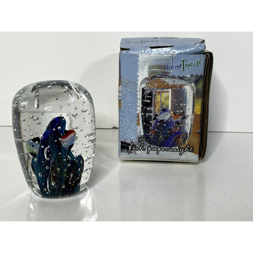 Home Trend Blown Glass Fish‎ Reef Paperweight 4 in Tall